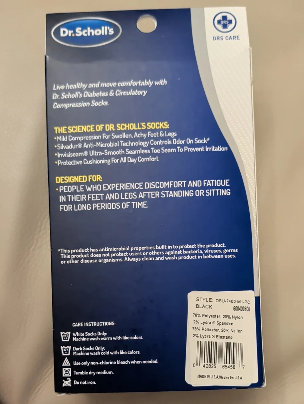Dr. Scholl's Diabetes & Circulatory Compression Crew Socks Black